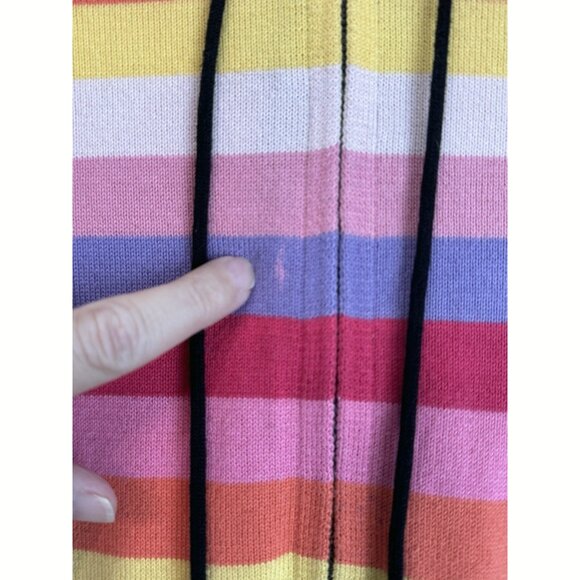 Tommy Hilfiger Womens Large Retro Y2K Colorful Stripe Hoodie Zip Knit Jacket - Picture 9 of 9